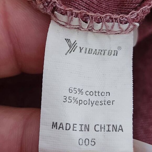 Yidarton twist front shirt heathered mauve long sleeve medium - Picture 6 of 7